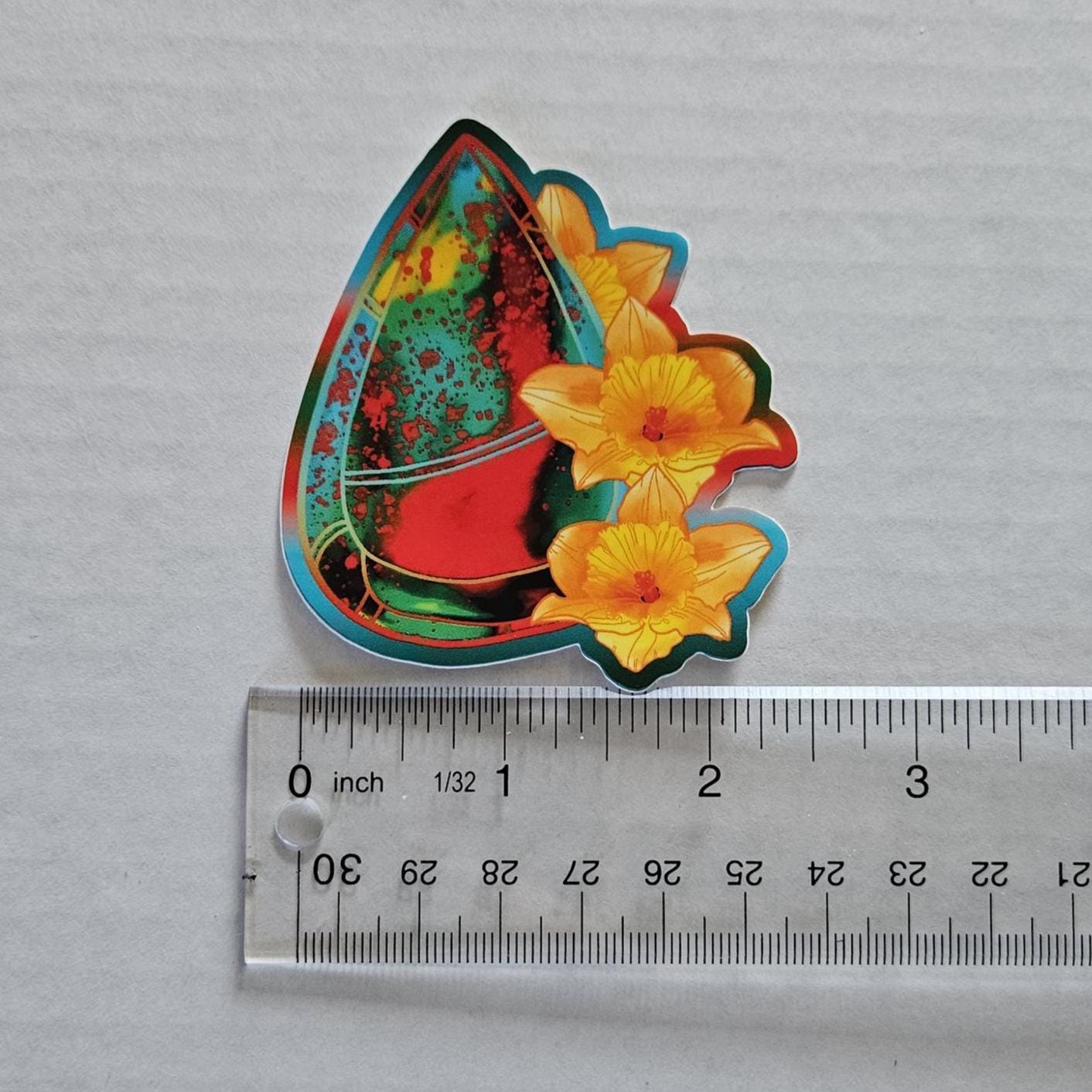 MATTE STICKER: Bloodstone with Daffodils Acornandcrowstudio