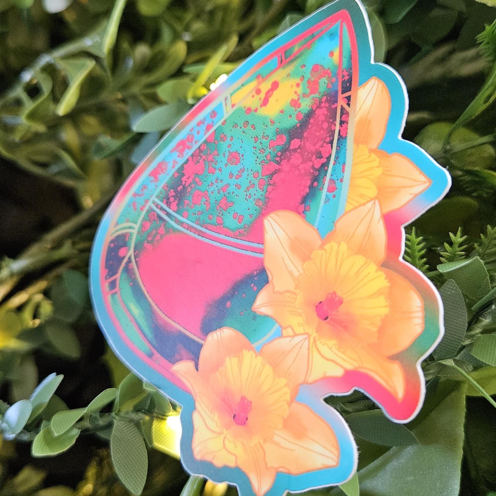 MATTE STICKER: Bloodstone with Daffodils Acornandcrowstudio