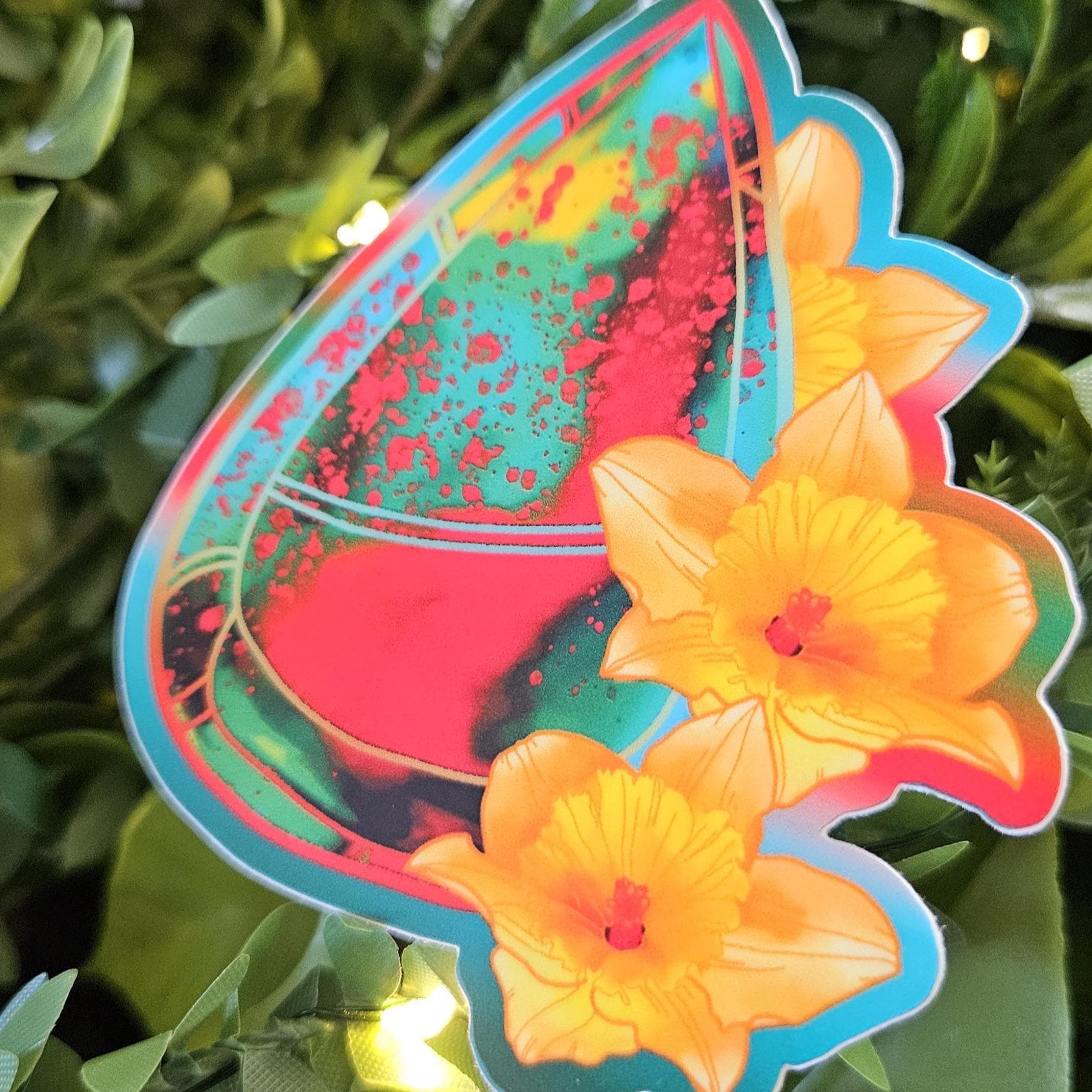 MATTE STICKER: Bloodstone with Daffodils Acornandcrowstudio