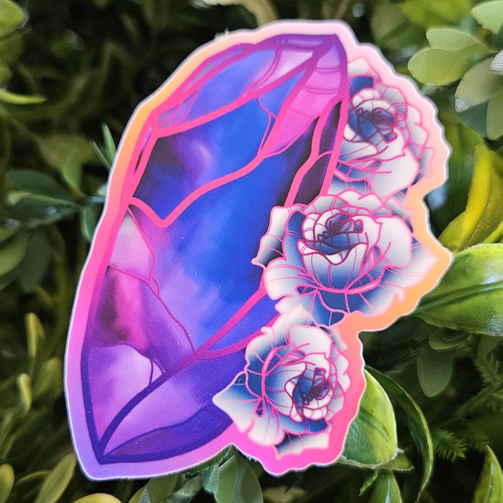 MATTE STICKER: Alexandrite with Roses Acornandcrowstudio