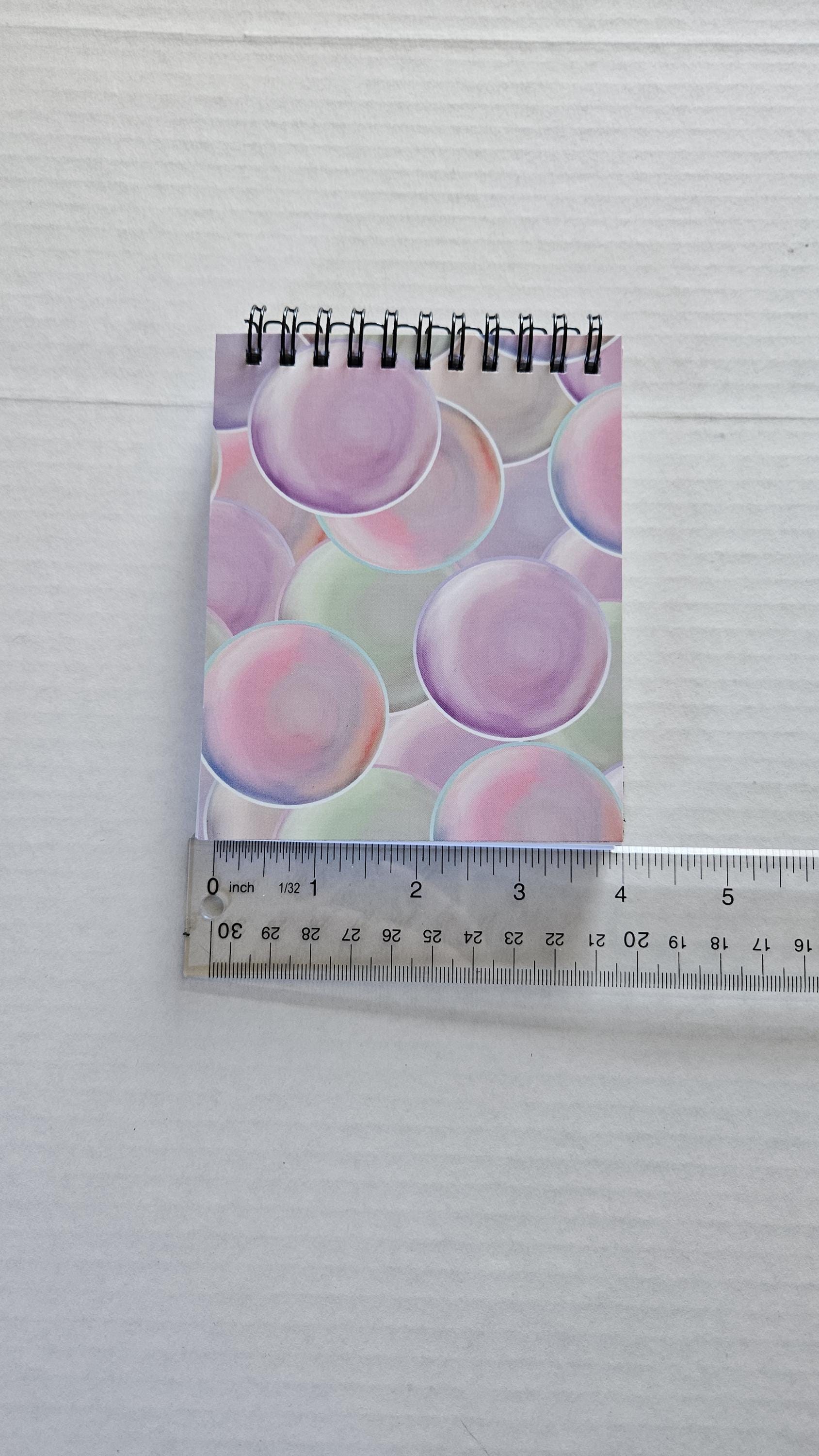 4x5 inches HANDMADE Top Bound SPIRAL NOTEBOOK: Pearl with Roses Acornandcrowstudio