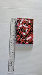 4x6 inches HANDMADE SPIRAL NOTEBOOK: Ruby with Water Lily Acornandcrowstudio