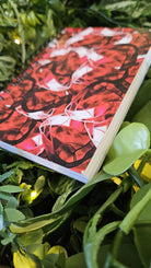 4x6 inches HANDMADE SPIRAL NOTEBOOK: Ruby with Water Lily Acornandcrowstudio