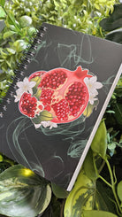 4x6 HANDMADE SPIRAL NOTEBOOK: Pomegranate and Narcissus Flowers Acornandcrowstudio