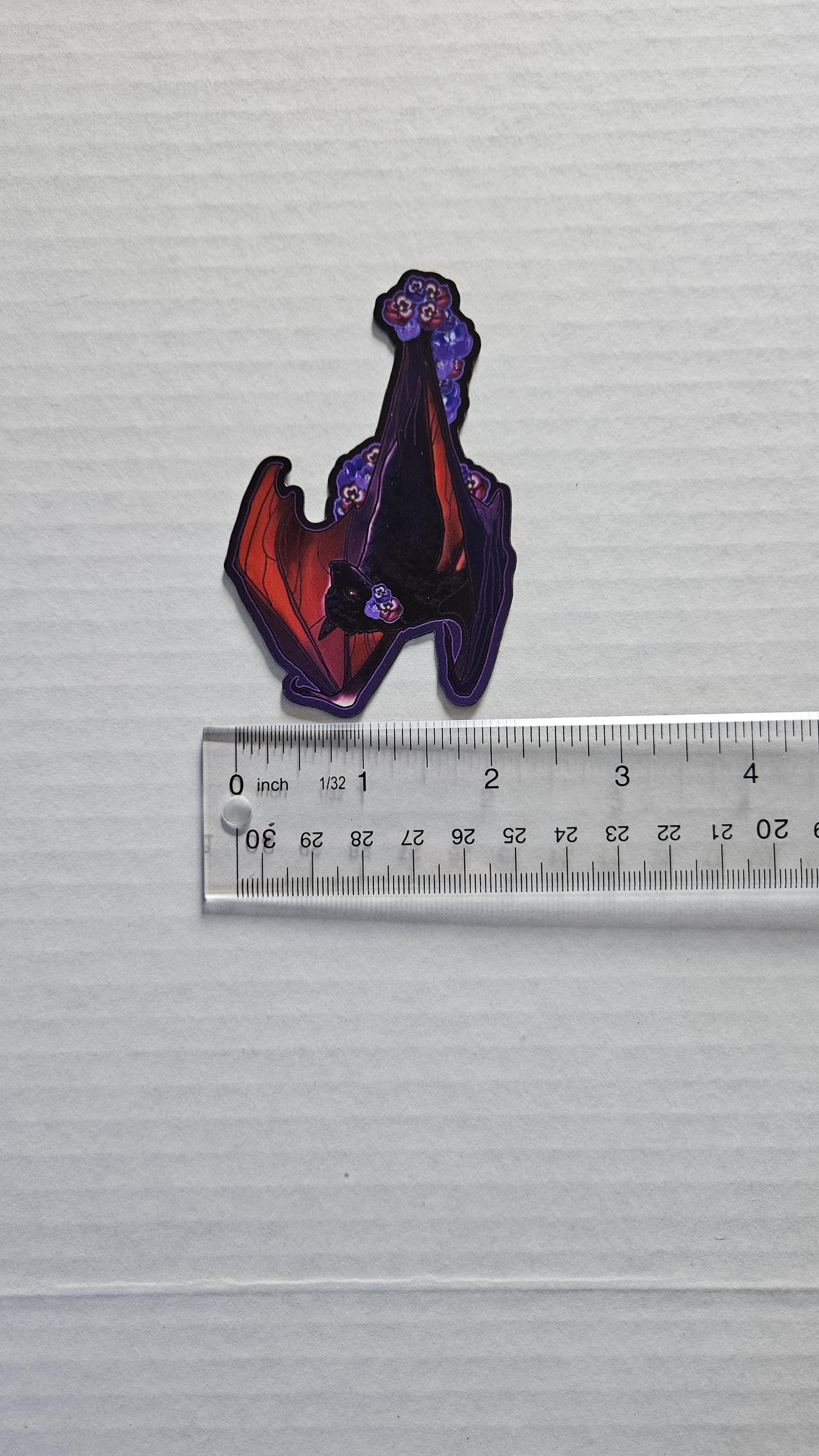 MAGNET: Pansy Blossom Bat - 'Batricia' Acornandcrowstudio