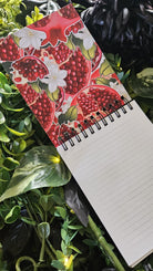 4x5 Top Bound HANDMADE SPIRAL NOTEBOOK: Pomegranate and Narcissus Flowers Acornandcrowstudio