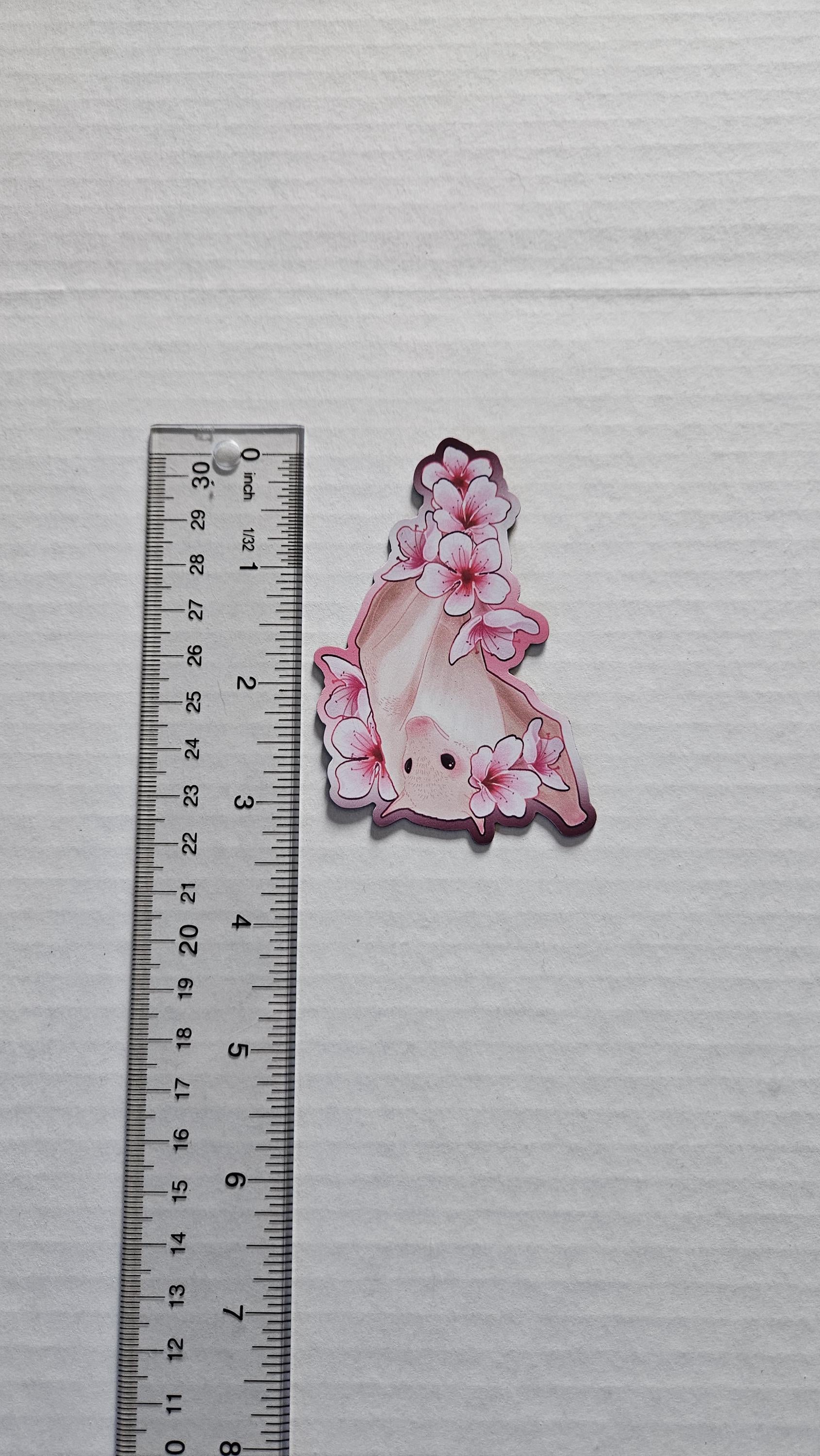 MAGNET: Cherry Blossom Sakura Bat 'Frankie' Acornandcrowstudio