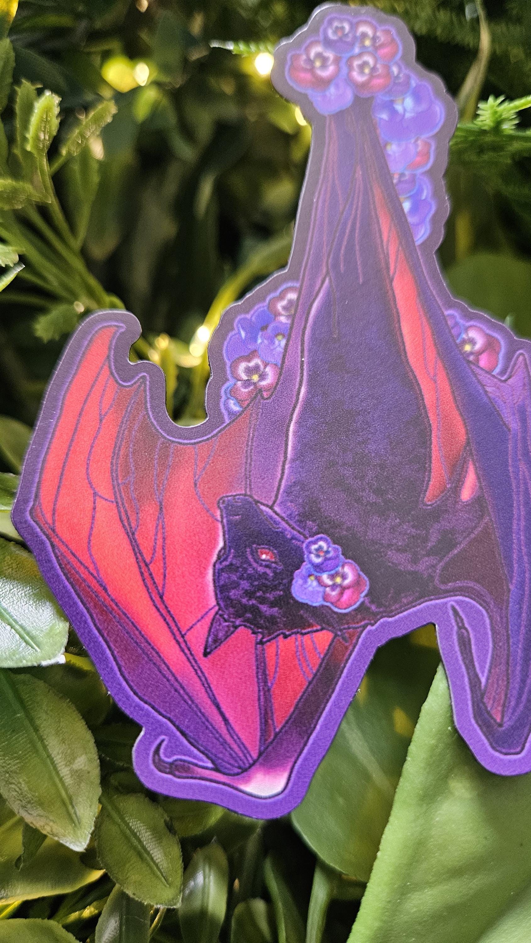 MAGNET: Pansy Blossom Bat - 'Batricia' Acornandcrowstudio