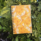 4x6 inches HANDMADE SPIRAL NOTEBOOK: Topaz with Chrysanthemum Flowers Acornandcrowstudio