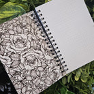 4x6 inches HANDMADE SPIRAL NOTEBOOK: Plague Doctor with Roses Acornandcrowstudio