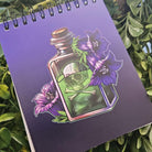 4x5 inches HANDMADE Top Bound Spiral Notebook: Belladonna Poison Bottle Acornandcrowstudio