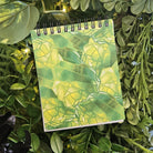 4x5 inches HANDMADE Top Bound SPIRAL NOTEBOOK: Peridot with Gladiolus Flowers Acornandcrowstudio