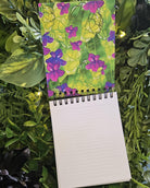 4x5 inches HANDMADE Top Bound SPIRAL NOTEBOOK: Peridot with Gladiolus Flowers Acornandcrowstudio