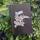 4x6 inches HANDMADE SPIRAL NOTEBOOK: Plague Doctor with Roses Acornandcrowstudio