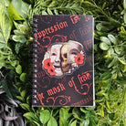 4x6 Handmade Spiral NOTEBOOK: Mask of Fear Acornandcrowstudio