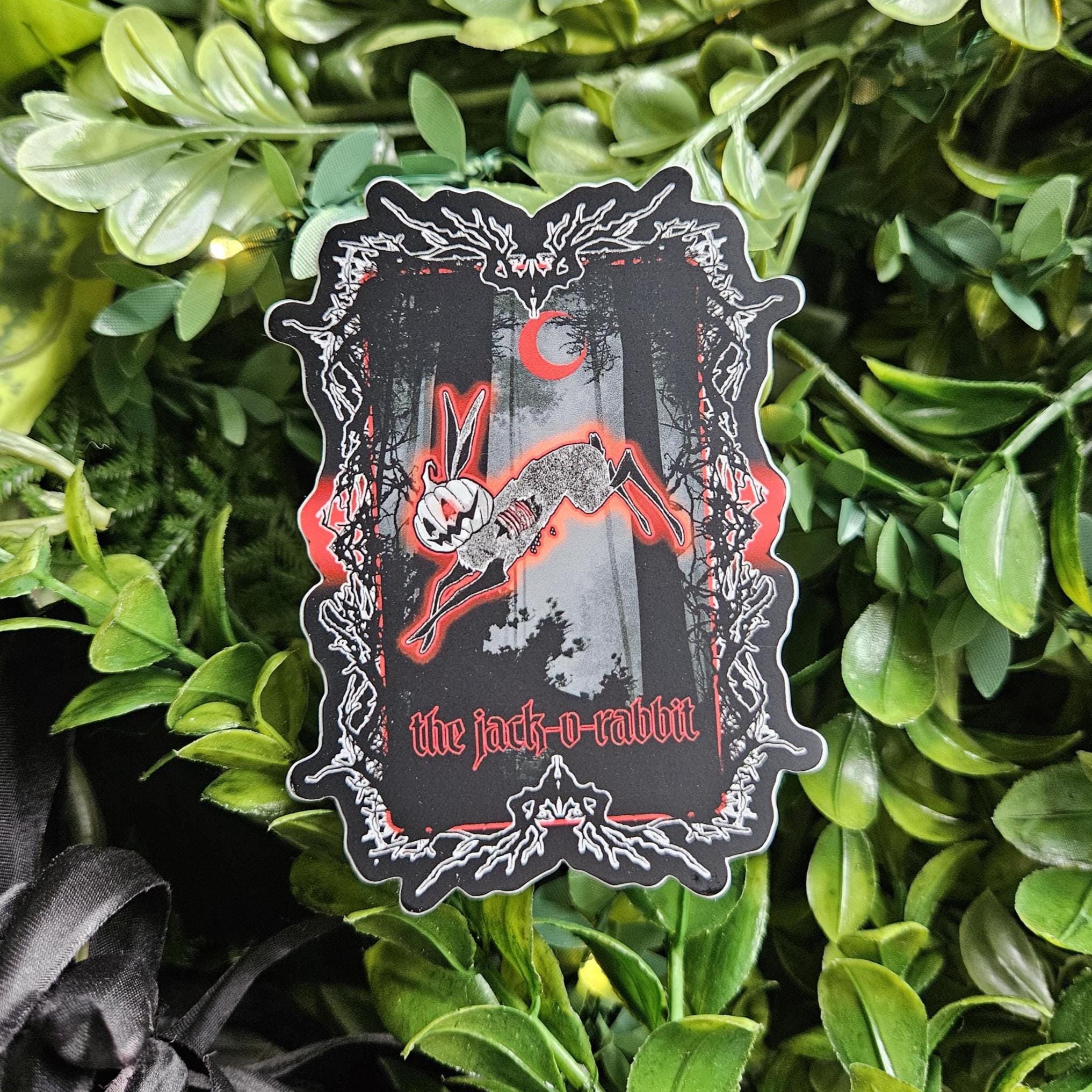MATTE STICKER: The Jack-o-Rabbit Tarot Style Art Acornandcrowstudio