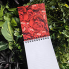 4x5 TOP BOUND Handmade Spiral NOTEBOOK: Tired of Your Shit with Red Roses Coffin Acornandcrowstudio