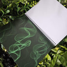 8.5 x 11 HANDMADE SPIRAL NOTEBOOK: Pomegranate and Narcissus Flowers Acornandcrowstudio