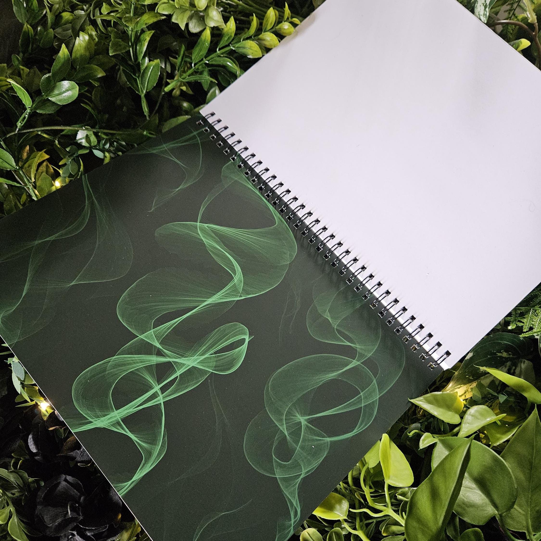 8.5 x 11 HANDMADE SPIRAL NOTEBOOK: Pomegranate and Narcissus Flowers Acornandcrowstudio