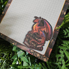 NOTEPAD 5 x 8: Gideon the Book Dragon Grid Pages Acornandcrowstudio