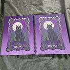 8.5 x 11 HANDMADE SPIRAL NOTEBOOK: The Cat Tarot Style Acornandcrowstudio