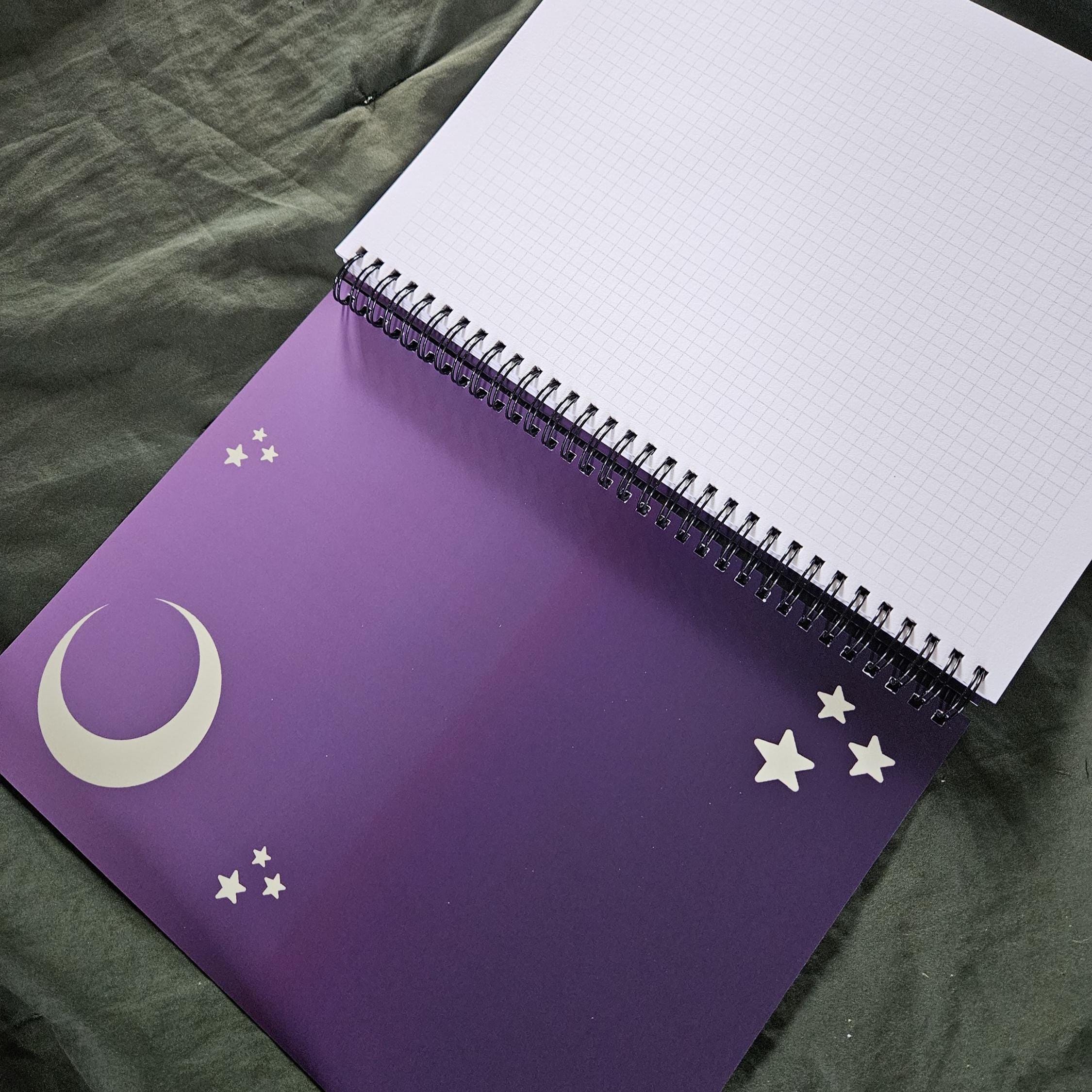 8.5 x 11 HANDMADE SPIRAL NOTEBOOK: The Cat Tarot Style Acornandcrowstudio