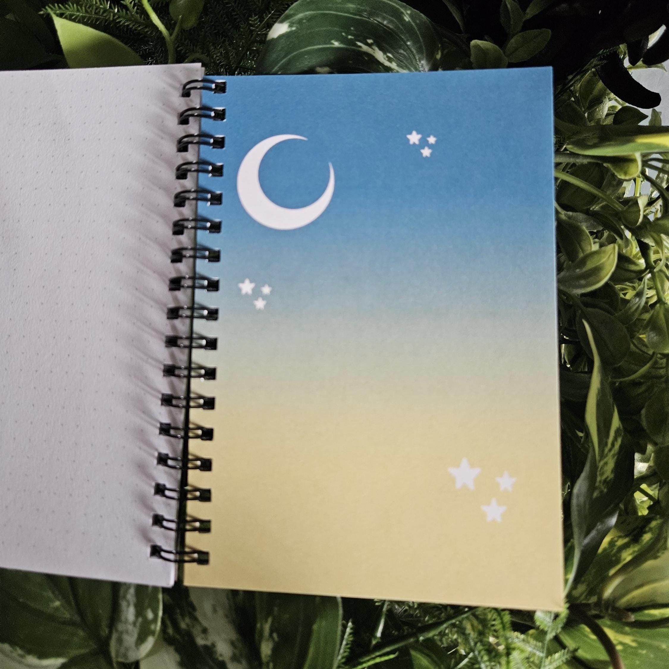 4x6 Handmade SPIRAL NOTEBOOK: GEMINI Zodiac Tarot Style Art Acornandcrowstudio