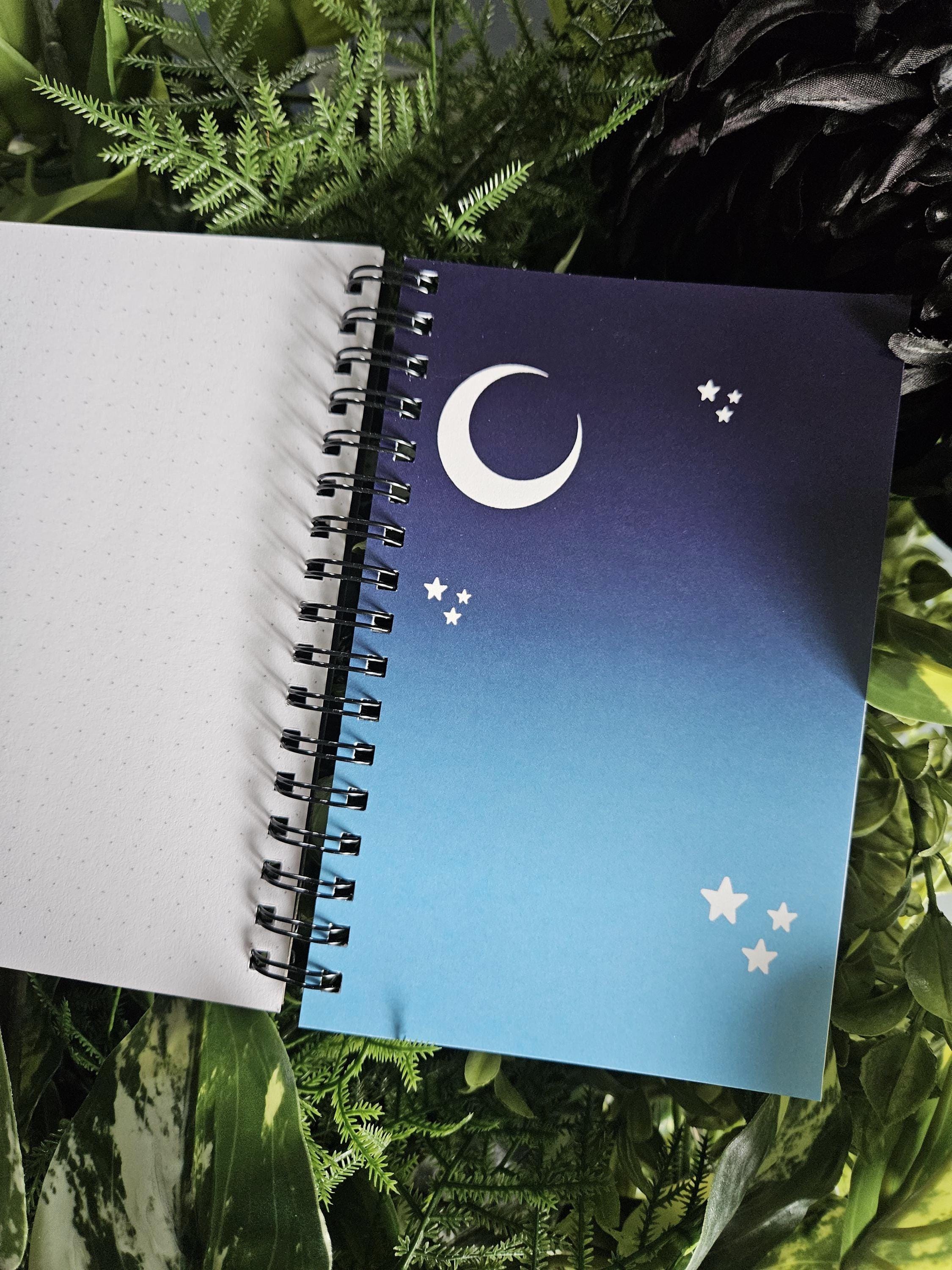 4x6 Handmade SPIRAL NOTEBOOK: AQUARIUS Zodiac Tarot Style Art Acornandcrowstudio