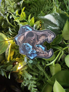 Matte STICKER: Wolf Skull and Blue Roses Acornandcrowstudio