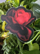 MATTE STICKER: Dark Red Rose Acornandcrowstudio