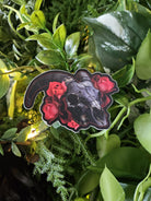 Matte STICKER: Goat Skull and Red Roses Acornandcrowstudio