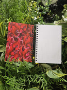4x6 HANDMADE SPIRAL NOTEBOOK: Bartholomew the White Moth with Bleeding Heart Flowers Acornandcrowstudio