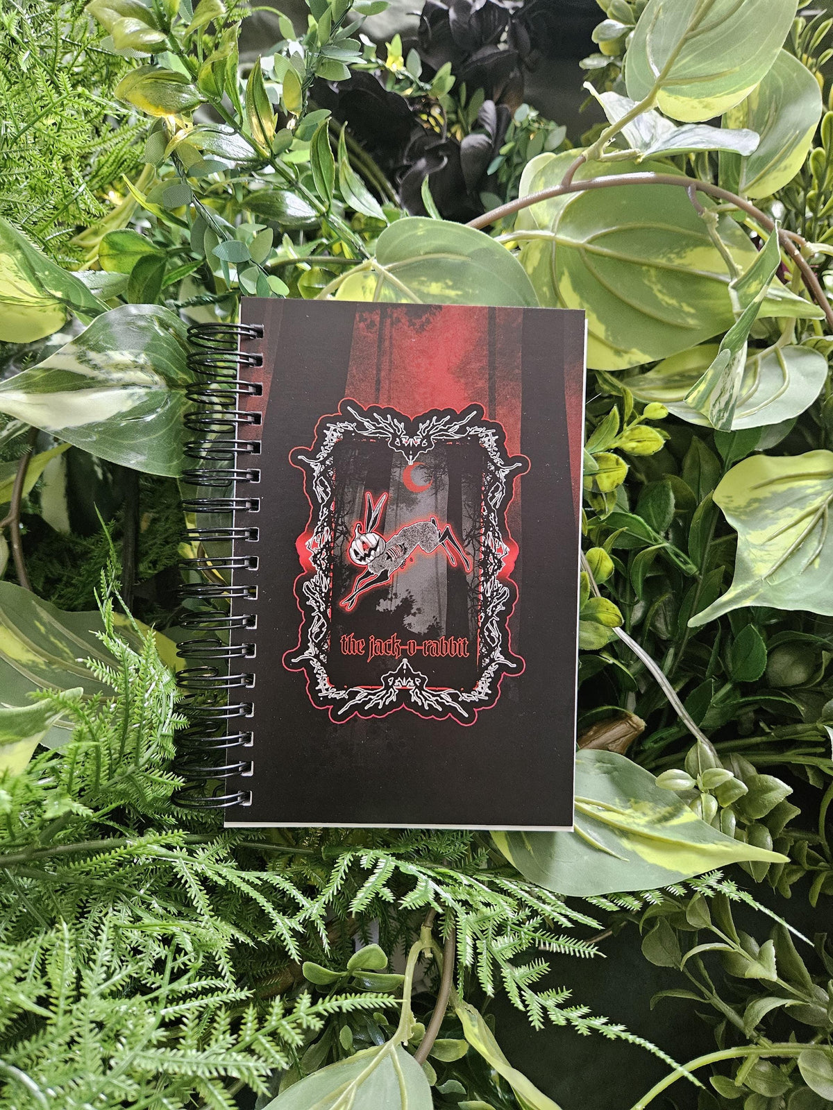4x6 HANDMADE SPIRAL NOTEBOOK: The Jack-O-Rabbit Tarot Style Acornandcrowstudio