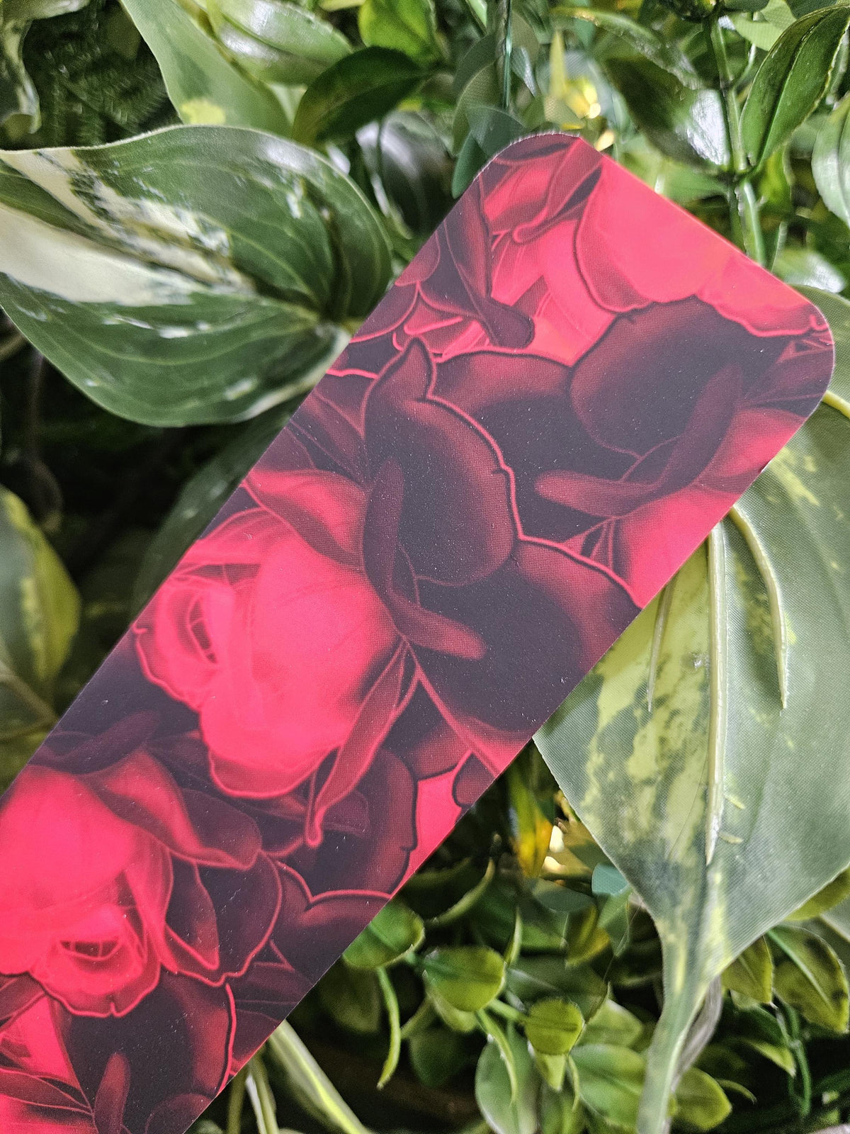 BOOKMARK: Dark Red Roses Acornandcrowstudio
