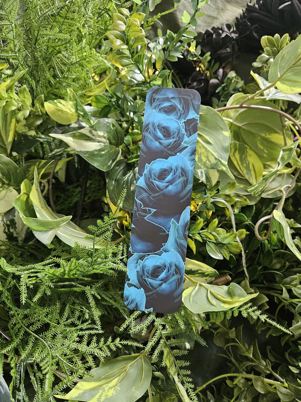 BOOKMARK: Dark Blue Roses Acornandcrowstudio