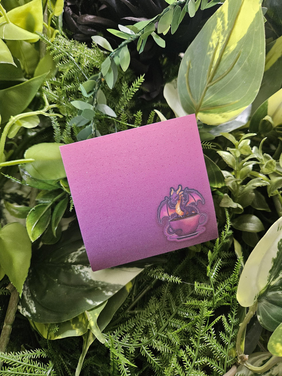 STICKY NOTES: Grande the Purple Caffeine Dragon Acornandcrowstudio