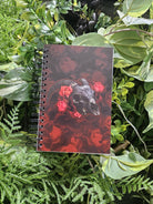4x6 HANDMADE SPIRAL NOTEBOOK: Goat Skull with Red Roses Acornandcrowstudio