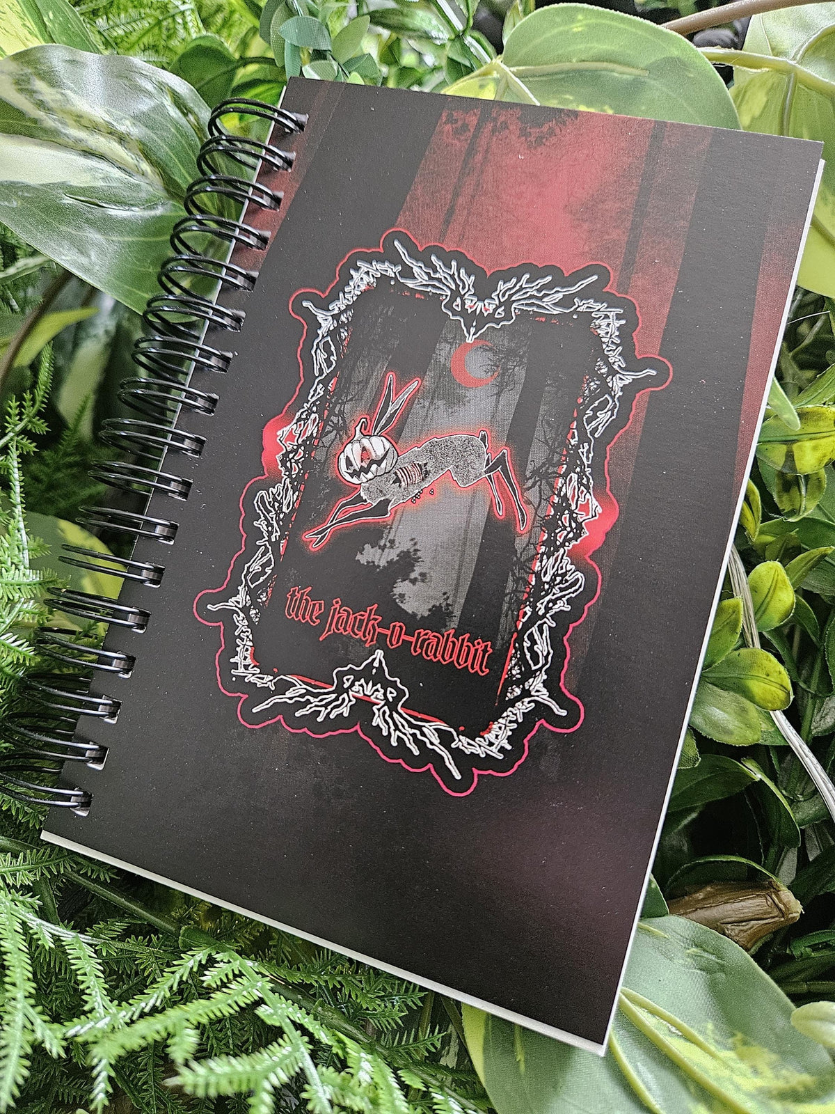 4x6 HANDMADE SPIRAL NOTEBOOK: The Jack-O-Rabbit Tarot Style Acornandcrowstudio