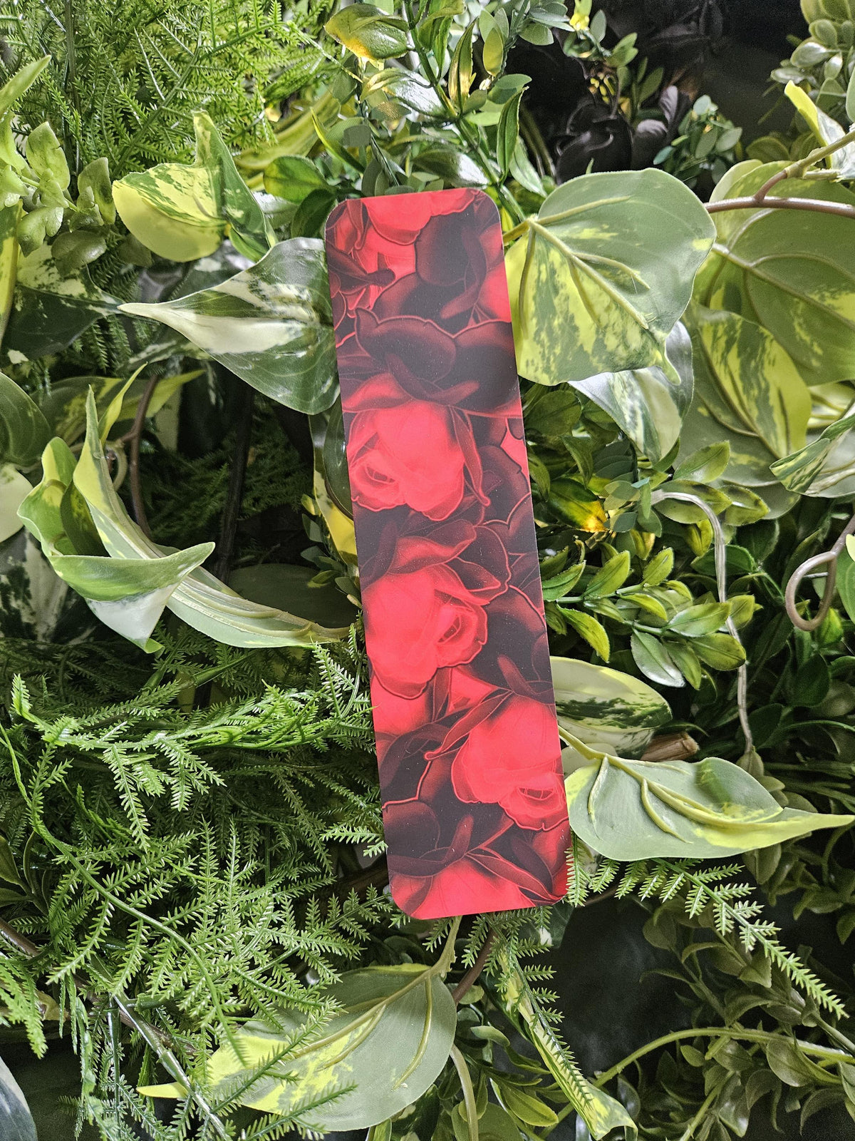 BOOKMARK: Dark Red Roses Acornandcrowstudio