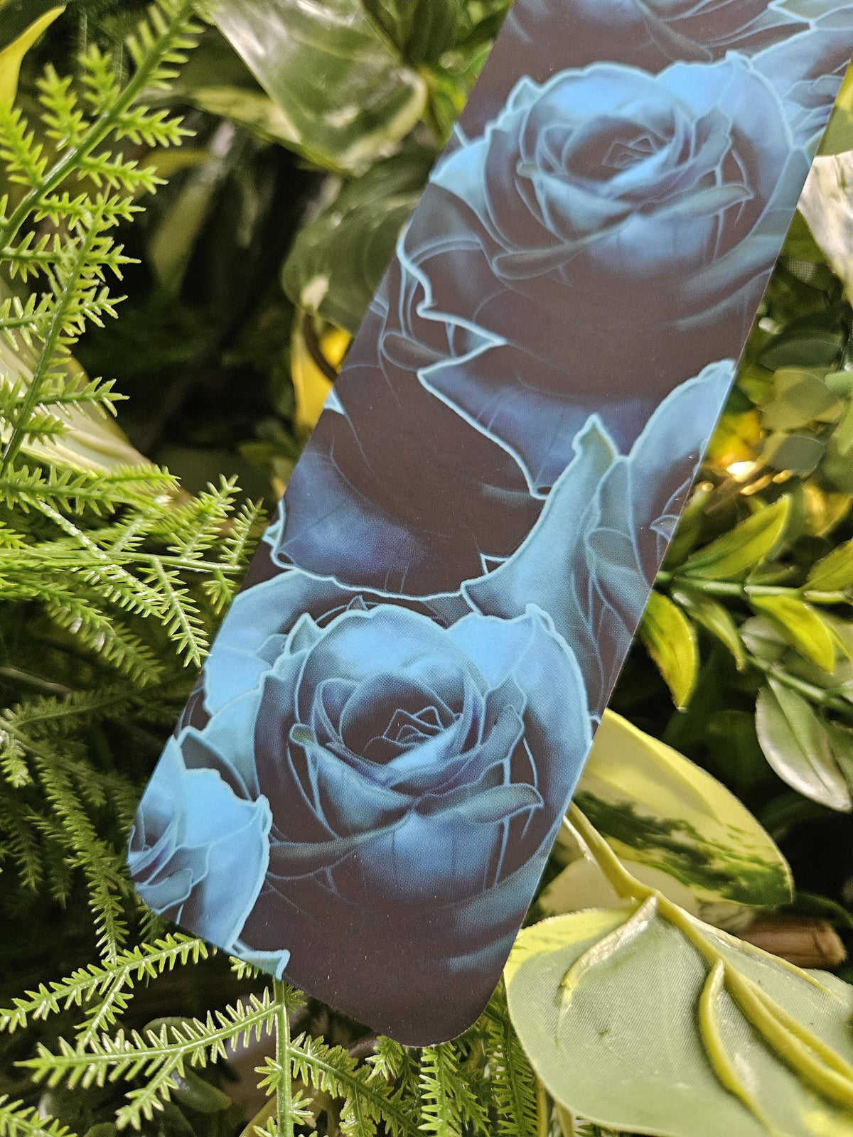BOOKMARK: Dark Blue Roses Acornandcrowstudio