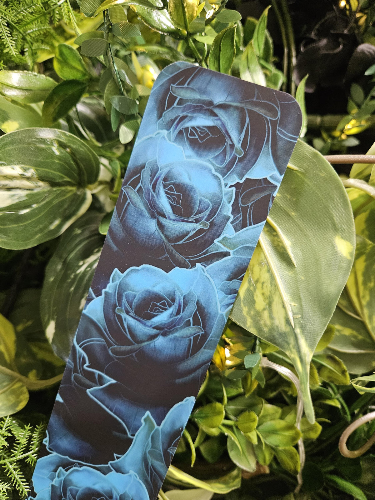 BOOKMARK: Dark Blue Roses Acornandcrowstudio