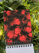 4x5 inches HANDMADE Top Bound SPIRAL NOTEBOOK: Goat Skull with Red Roses Acornandcrowstudio