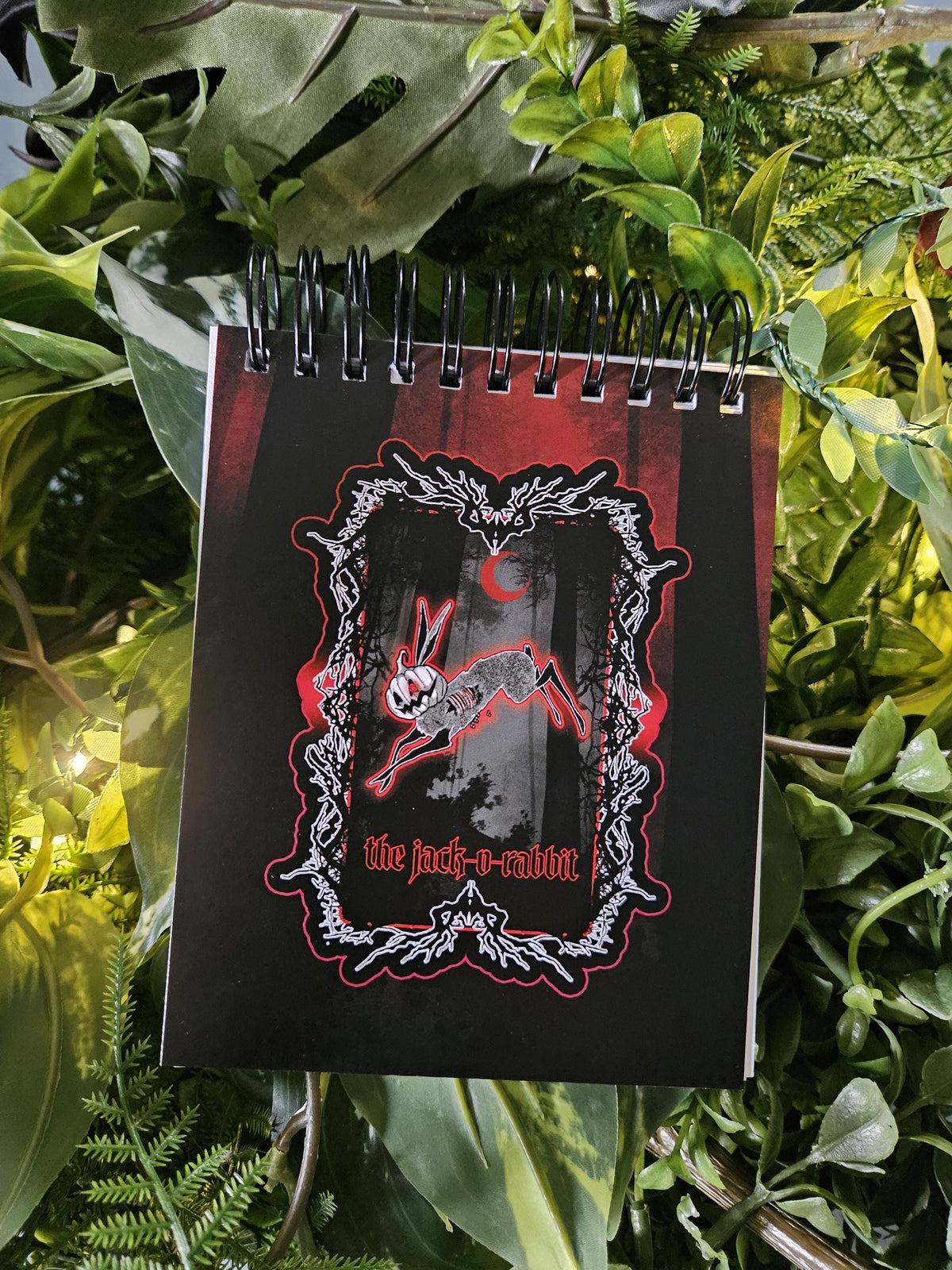 4x5 inches HANDMADE Top Bound SPIRAL NOTEBOOK: The Jack-O-Rabbit Tarot Style Acornandcrowstudio
